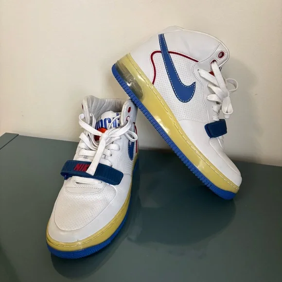 Nike Air Force 1 Mid Supreme Max Air CB Barkley•Size 9•White Blue Red•Rare• - Picture 10 of 16